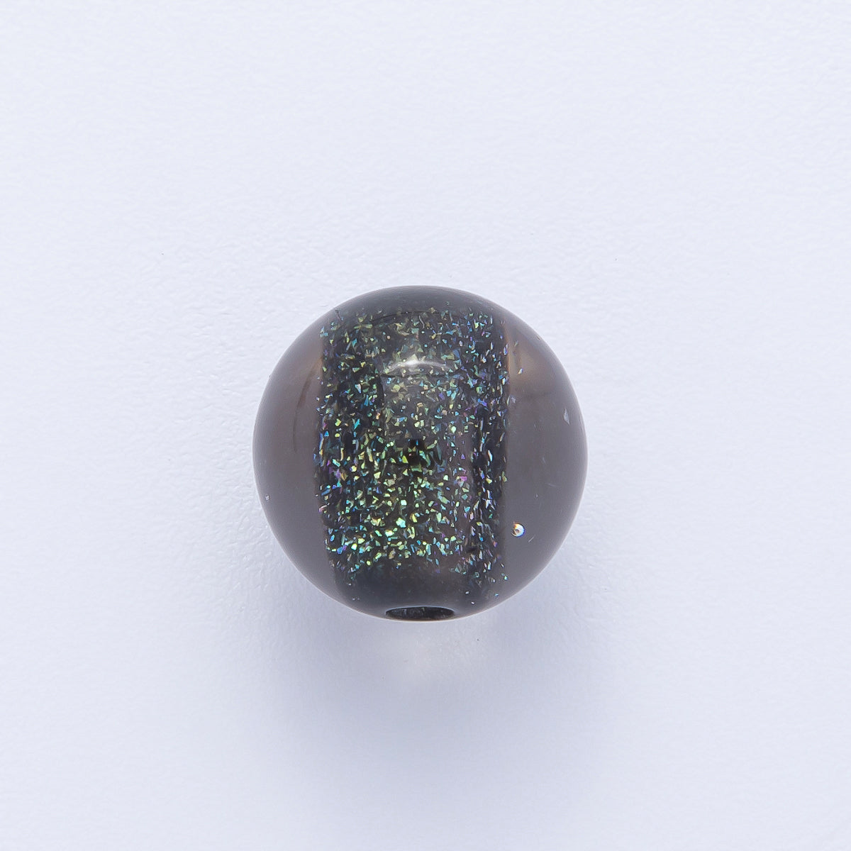 10pcs 12mm Green, Red, Grey, Purple, Black, Pink Glitter Resin Round Bead | B680 - B685