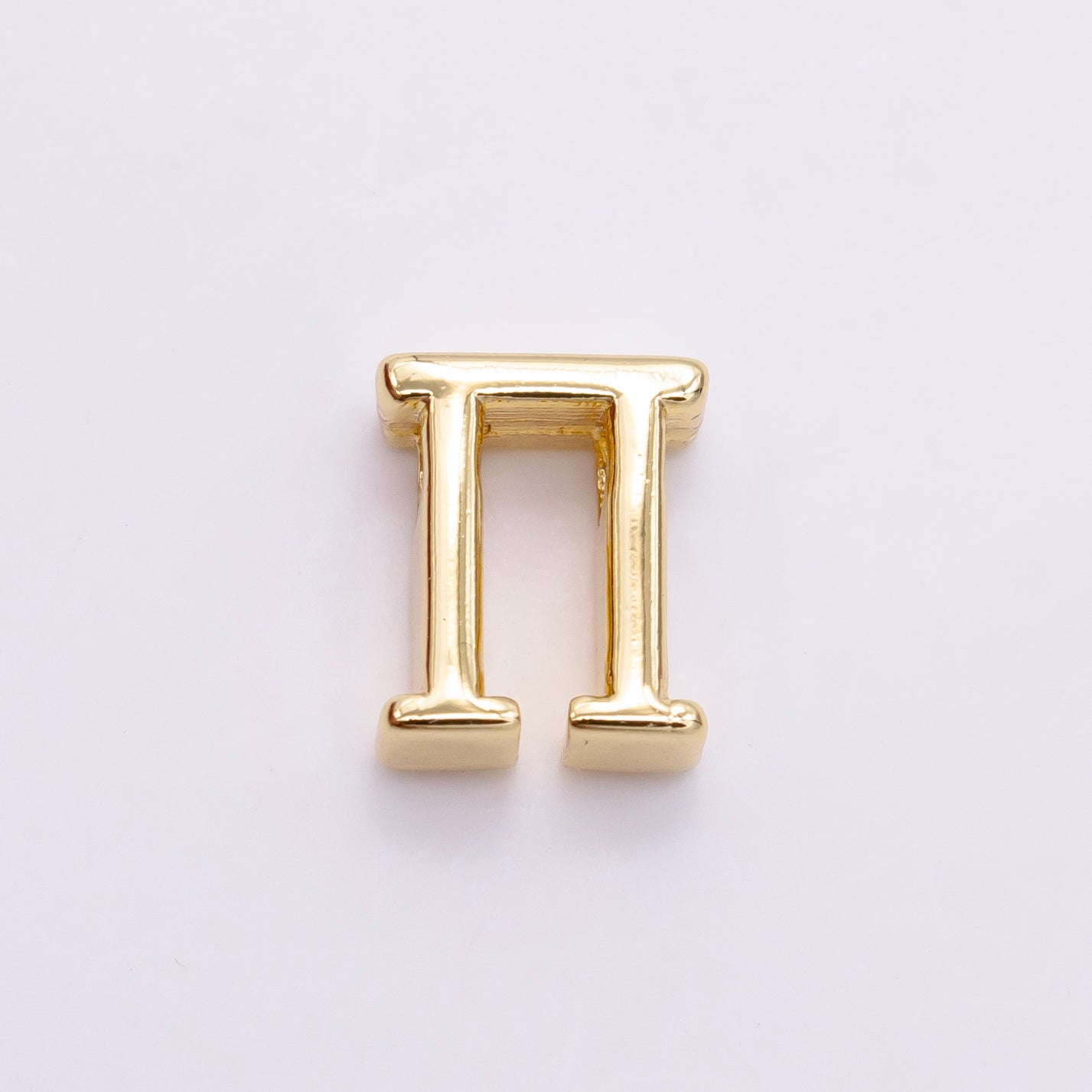 16K Gold Filled 8mm Minimalist Greek Letter Bead in Gold & Silver | B896 - B900
