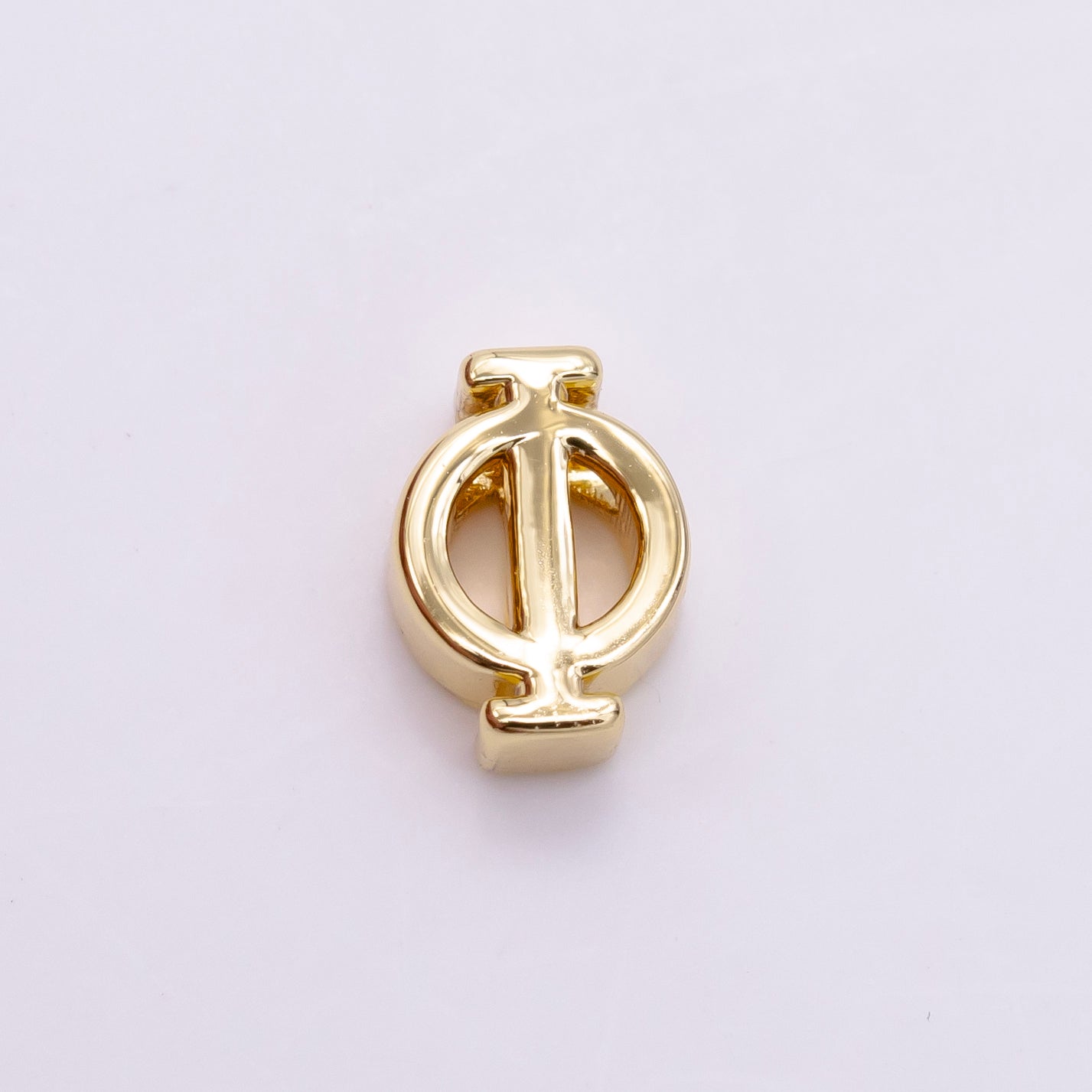16K Gold Filled 8mm Minimalist Greek Letter Bead in Gold & Silver | B896 - B900
