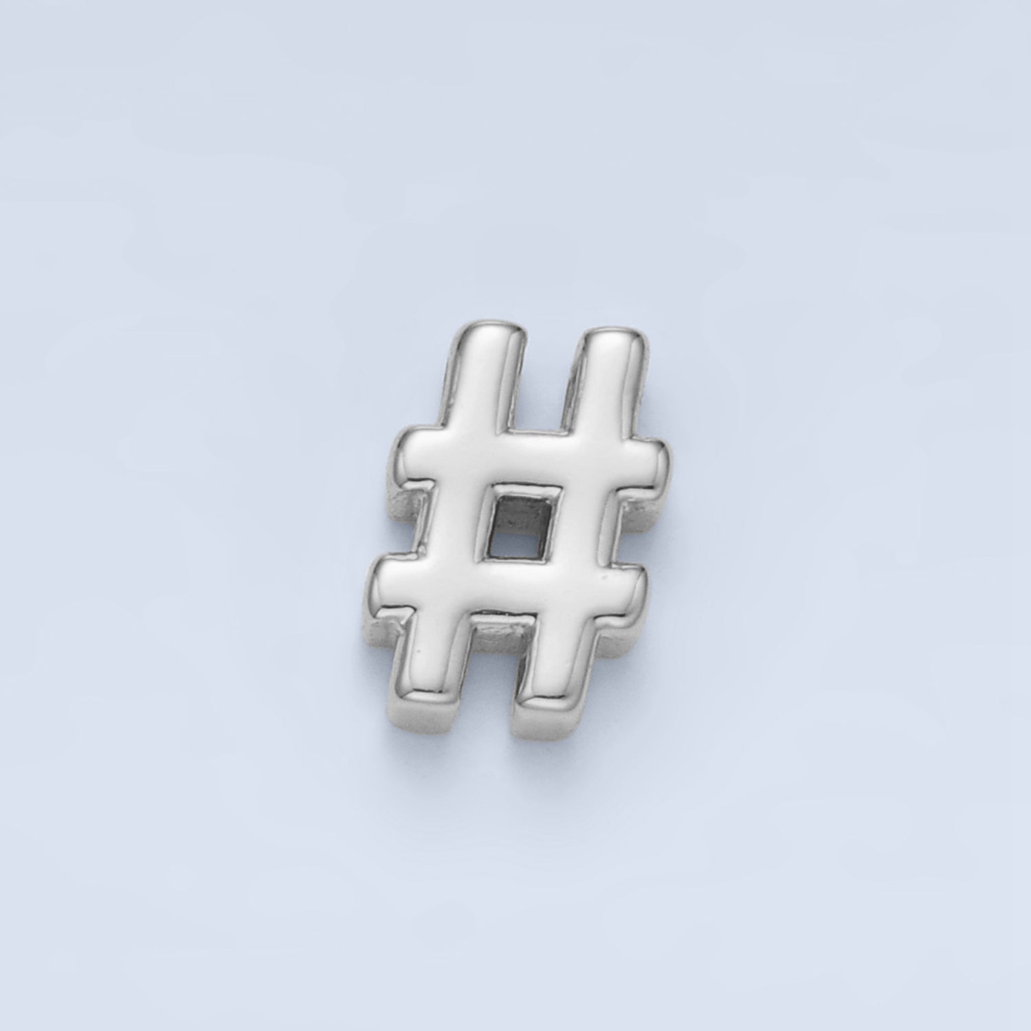 24K Gold Filled 10mm "#" Number Sign Minimalist Bead in Gold & Silver | B909