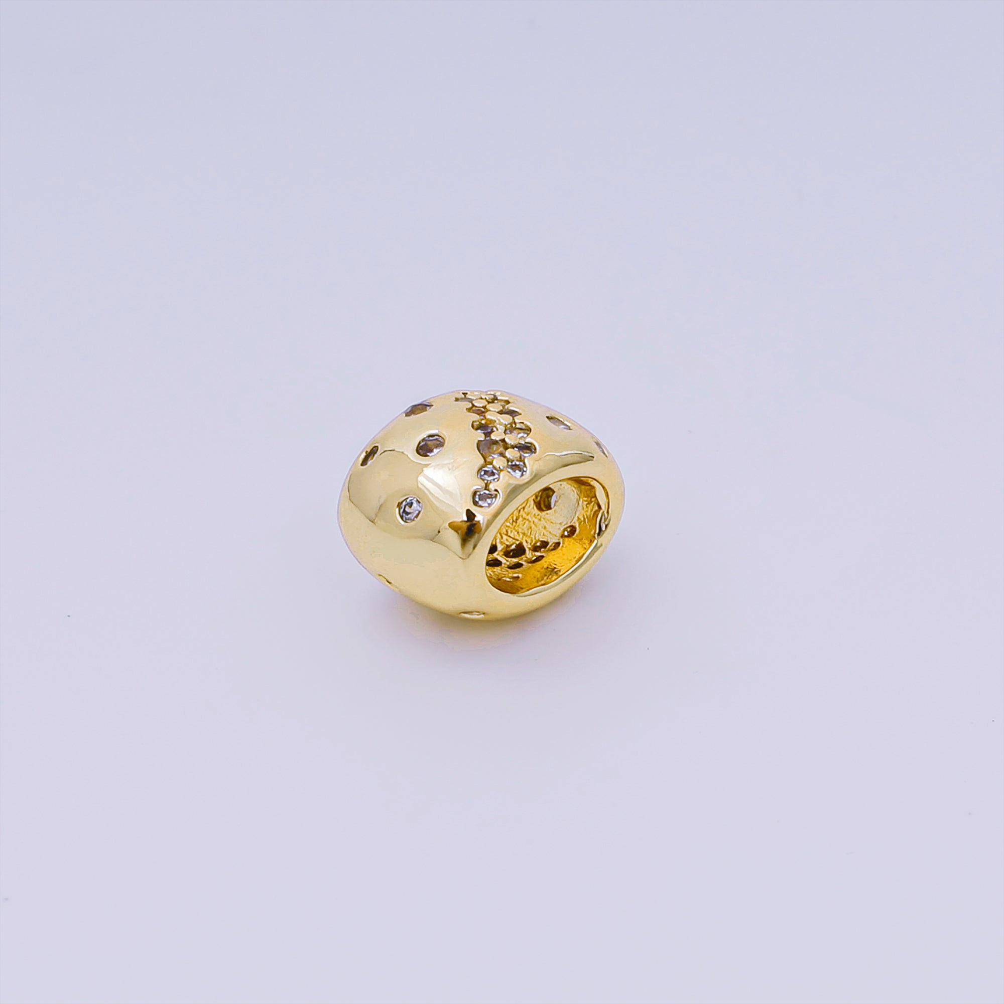 24K Gold Filled Micro Paved CZ The Galaxy Bead Spacer | B-927