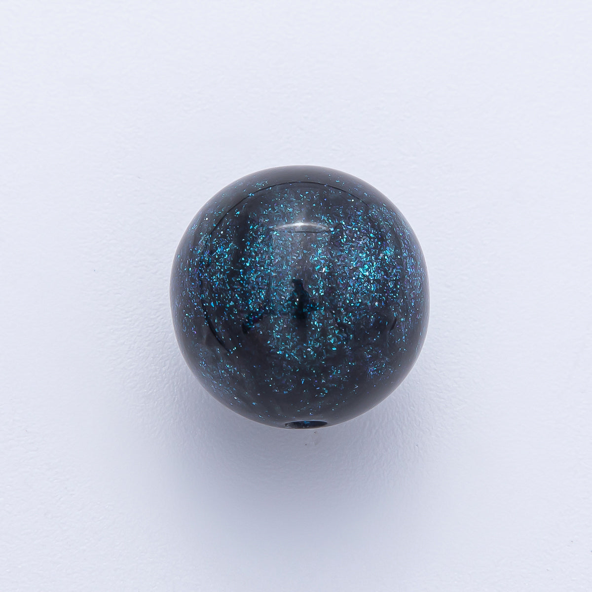 10pcs 16mm Dark Blue Glitter Resin Round Bead Set | Beads-00034 - Beads-00038