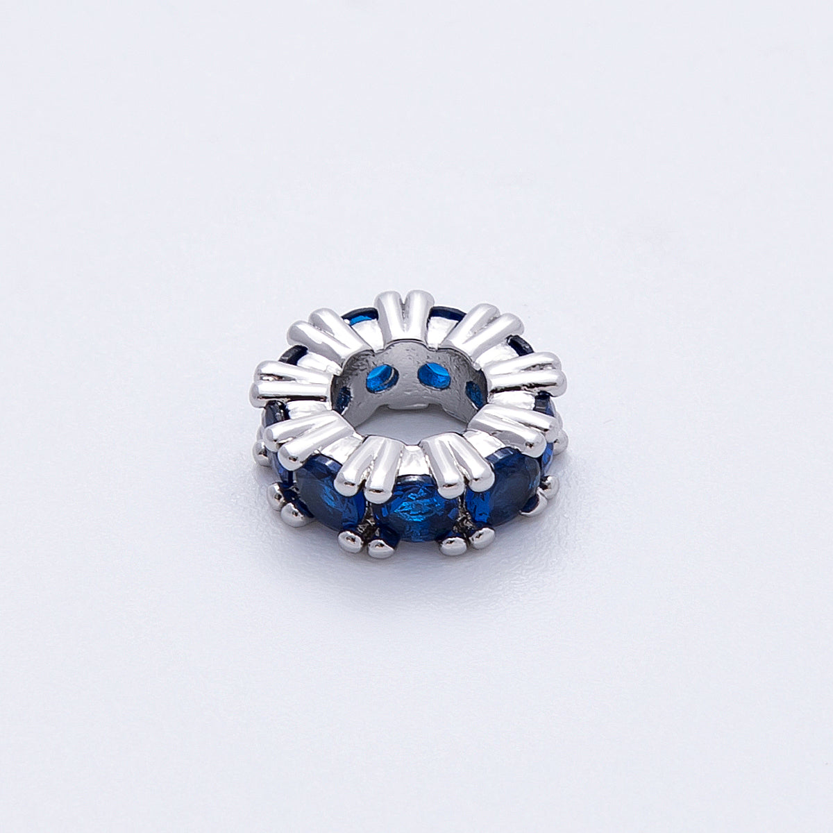 11mm Birthstone Micro Paved CZ Personalized Rondelle Spacer Set | Beads-00051 ~ Beads-00063