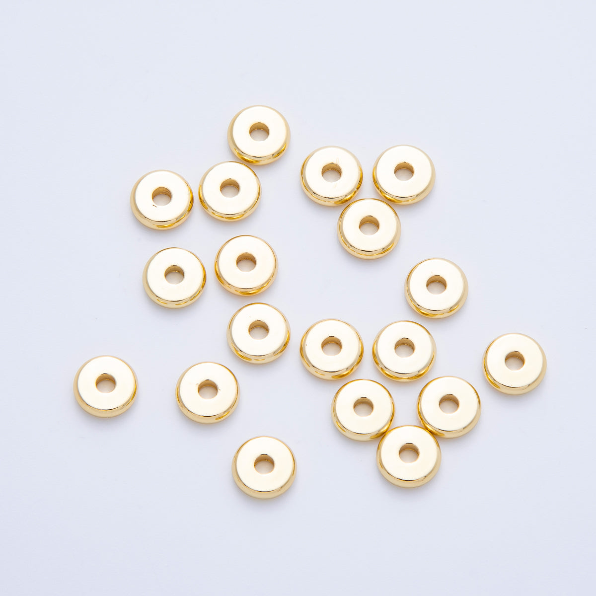 16K Gold Filled 6.8mm x 2mm Minimalist Rondelle Spacer Findings by 50 Pieces | Beads-00138