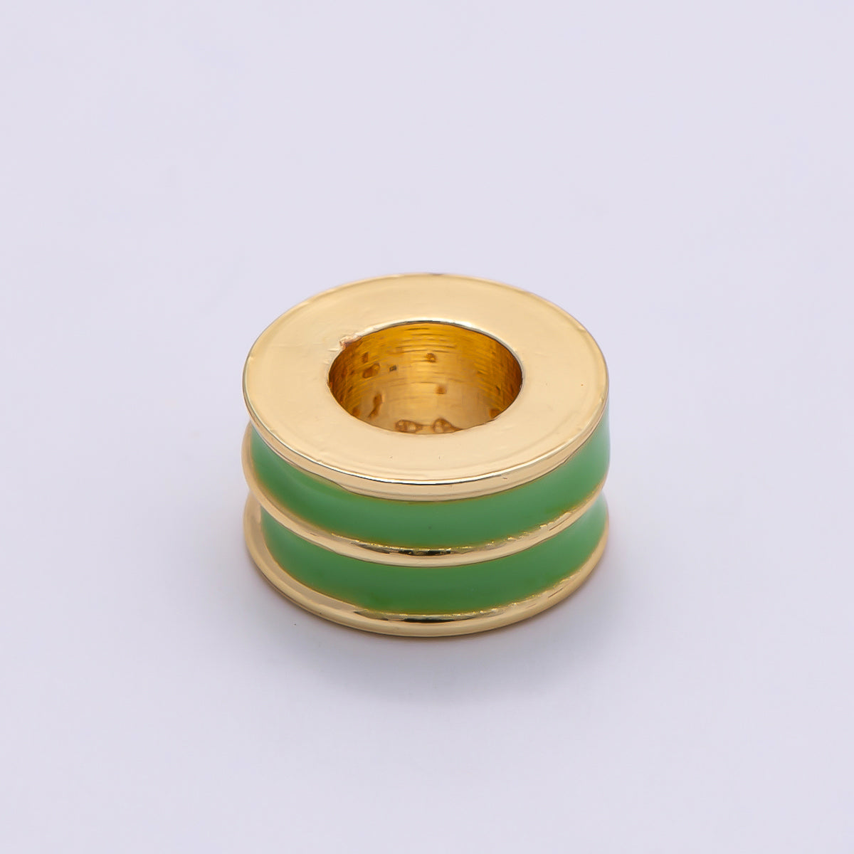 16K Gold Filled 10mm Enamel Double Lined Rondelle Spacer Beads | Beads-00327 ~ Beads-00338