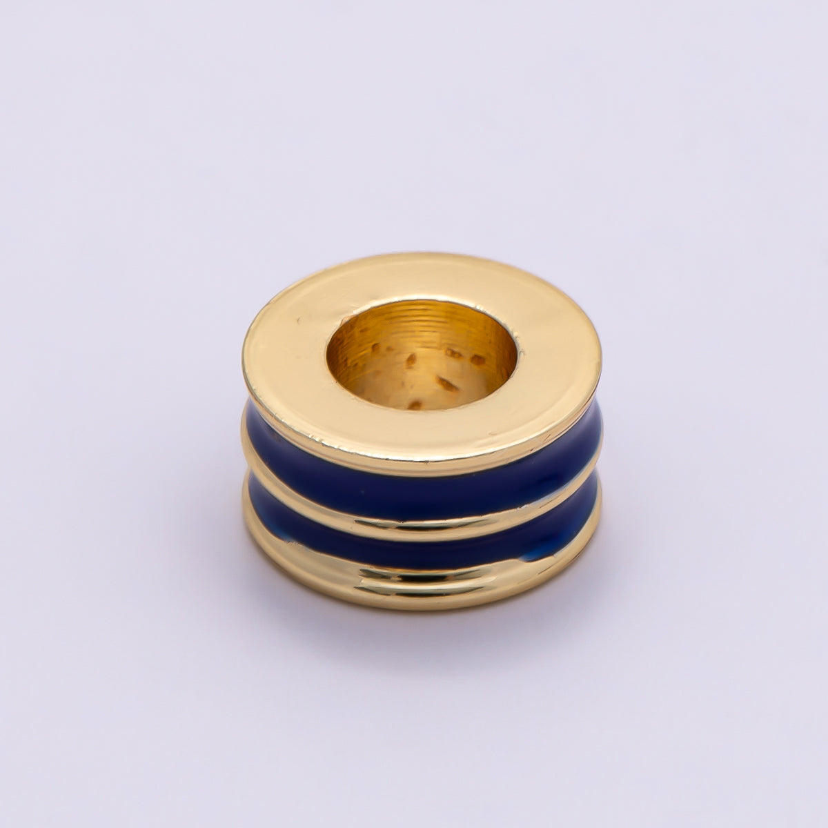 16K Gold Filled 10mm Enamel Double Lined Rondelle Spacer Beads | Beads-00327 ~ Beads-00338
