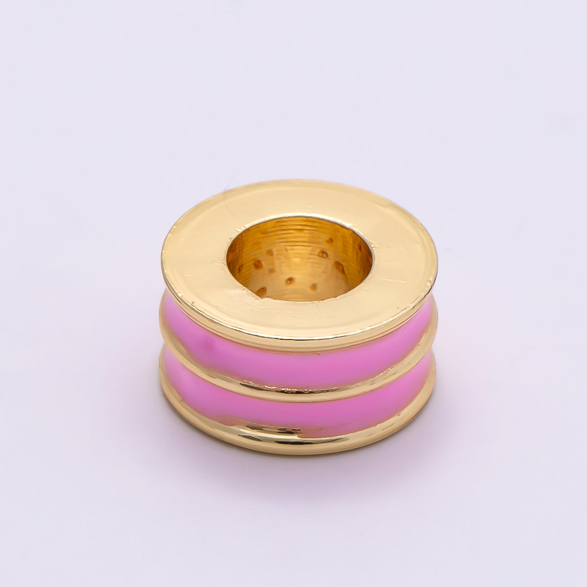 16K Gold Filled 10mm Enamel Double Lined Rondelle Spacer Beads | Beads-00327 ~ Beads-00338