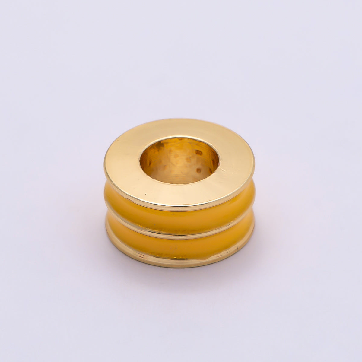 16K Gold Filled 10mm Enamel Double Lined Rondelle Spacer Beads | Beads-00327 ~ Beads-00338