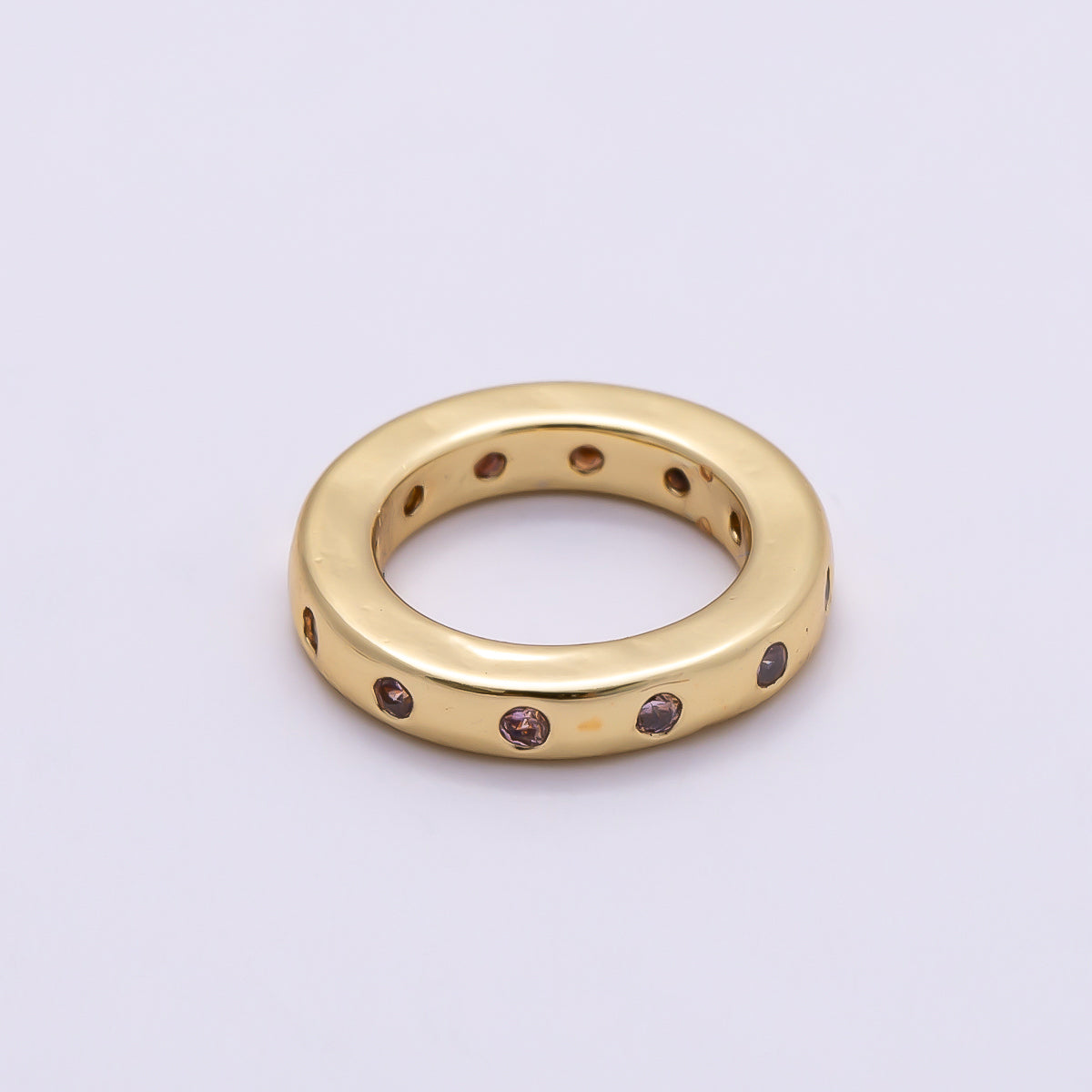 16K Gold Filled 10mm Birthstone CZ Dotted Spacer Beads | Beads-00339 ~ Beads-00338