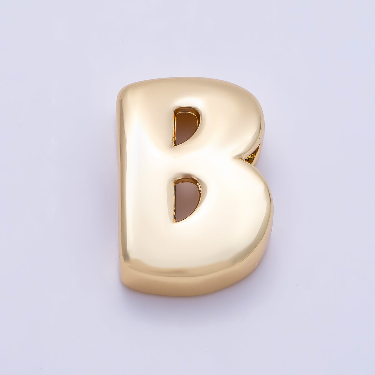 16K Gold Filled 20mm Minimalist Chubby Initial Letter A-Z Alphabet Personalized Bead | Beads-00414 ~ Beads-00439