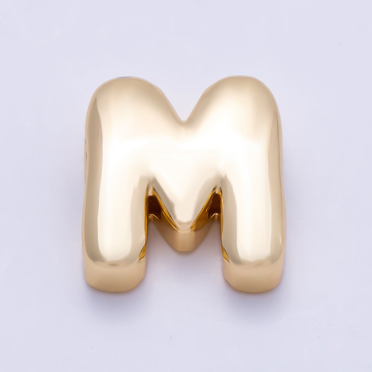 16K Gold Filled 20mm Minimalist Chubby Initial Letter A-Z Alphabet Personalized Bead | Beads-00414 ~ Beads-00439