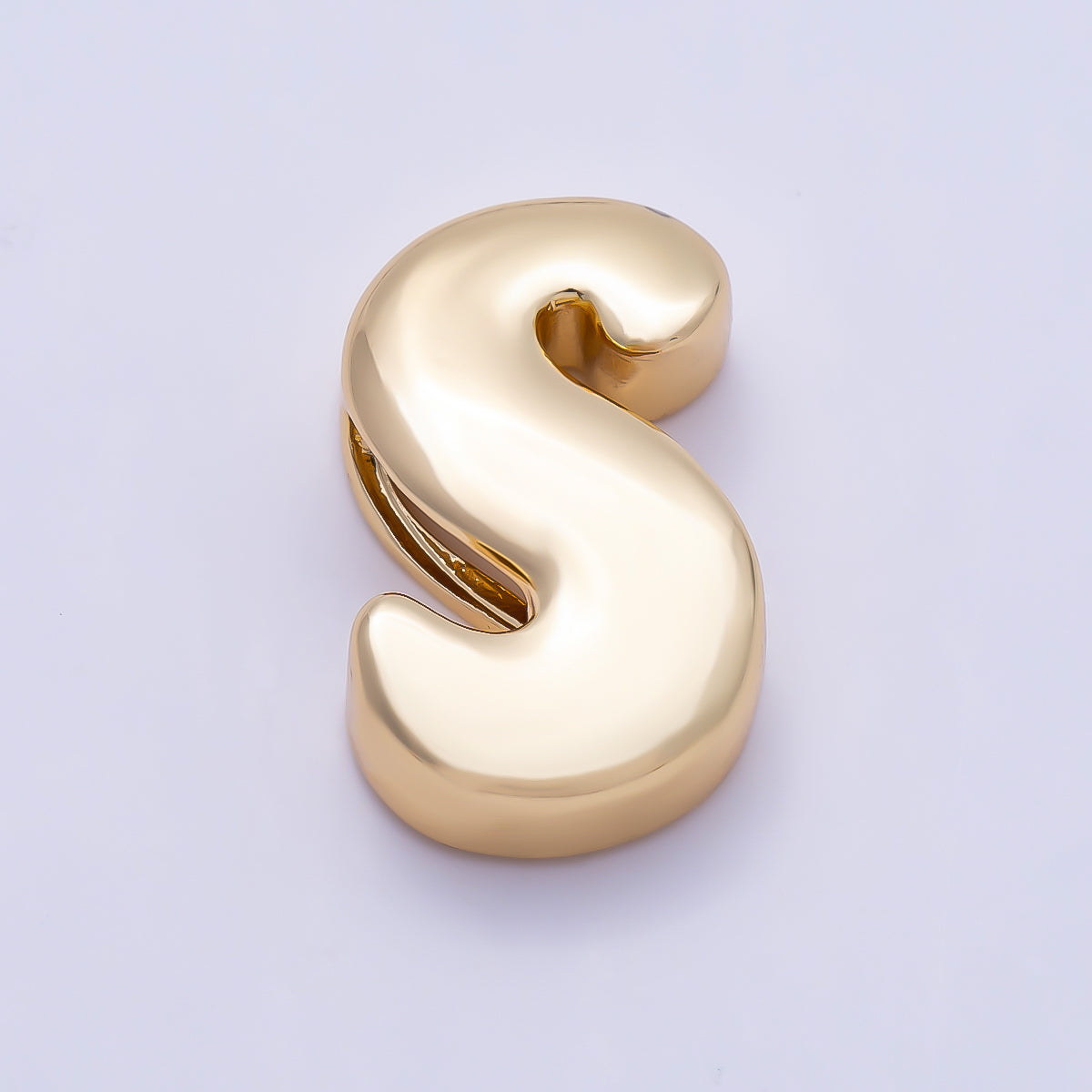 16K Gold Filled 20mm Minimalist Chubby Initial Letter A-Z Alphabet Personalized Bead | Beads-00414 ~ Beads-00439