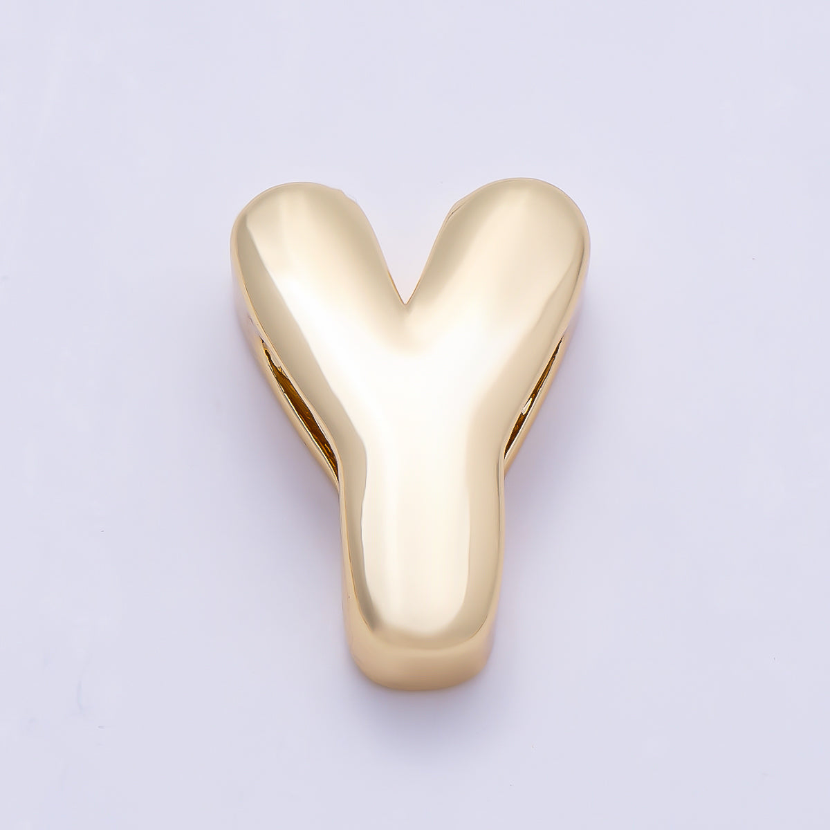 16K Gold Filled 20mm Minimalist Chubby Initial Letter A-Z Alphabet Personalized Bead | Beads-00414 ~ Beads-00439