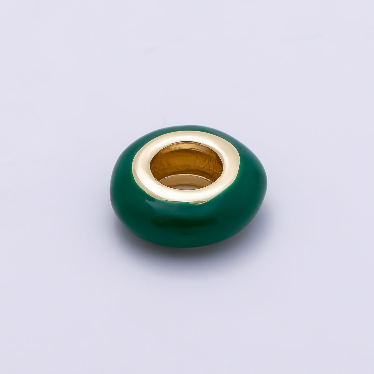 16K Gold Filled 10mm Personalized Birth Month Enamel Rondelle Bead | Beads-00466 ~ Beads-00477