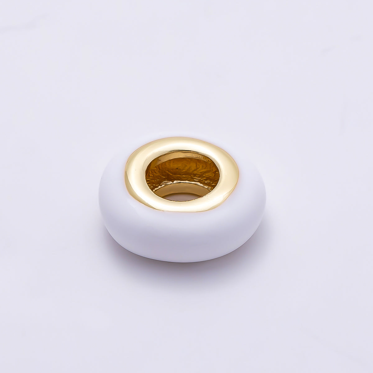 16K Gold Filled 10mm Personalized Birth Month Enamel Rondelle Bead | Beads-00466 ~ Beads-00477