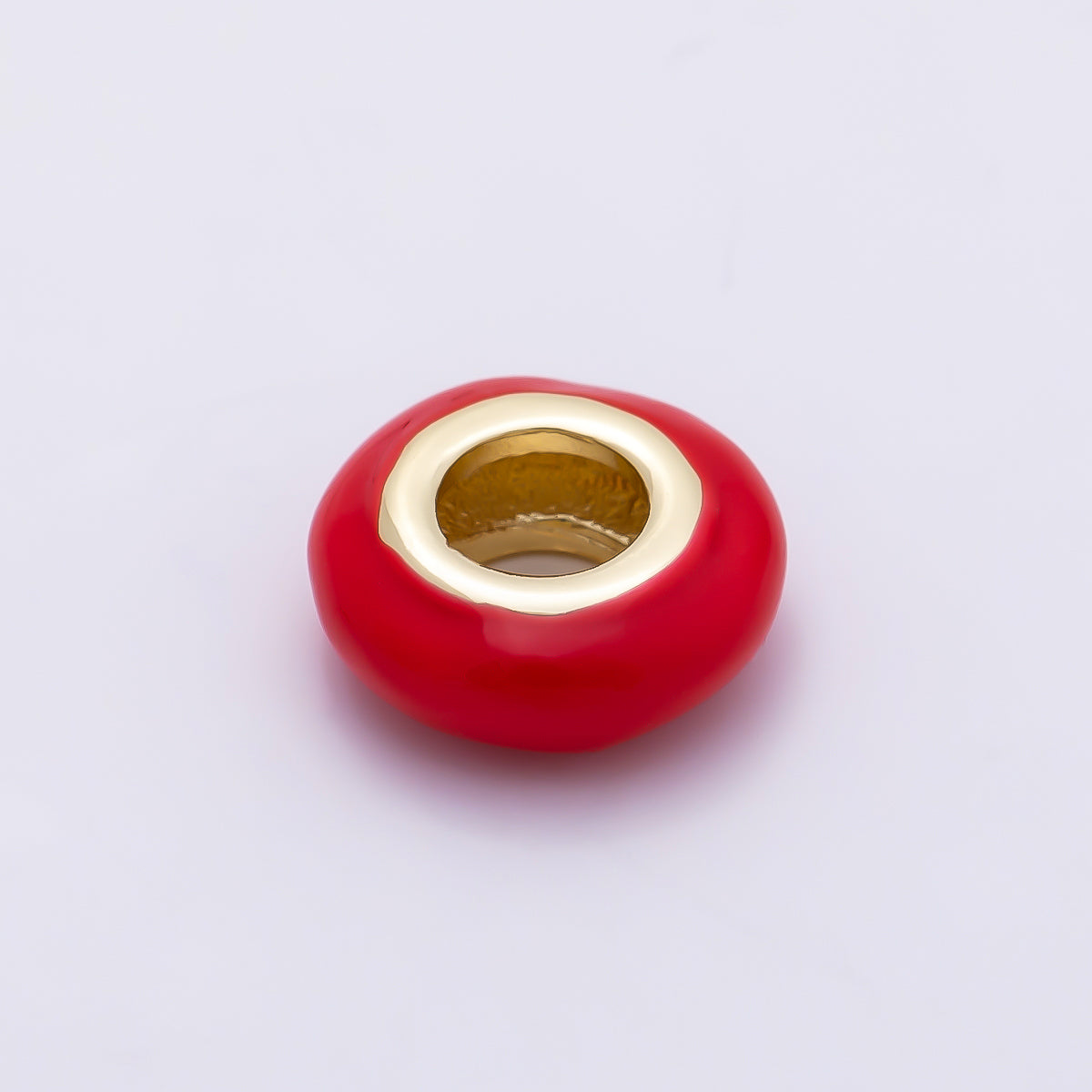 16K Gold Filled 10mm Personalized Birth Month Enamel Rondelle Bead | Beads-00466 ~ Beads-00477