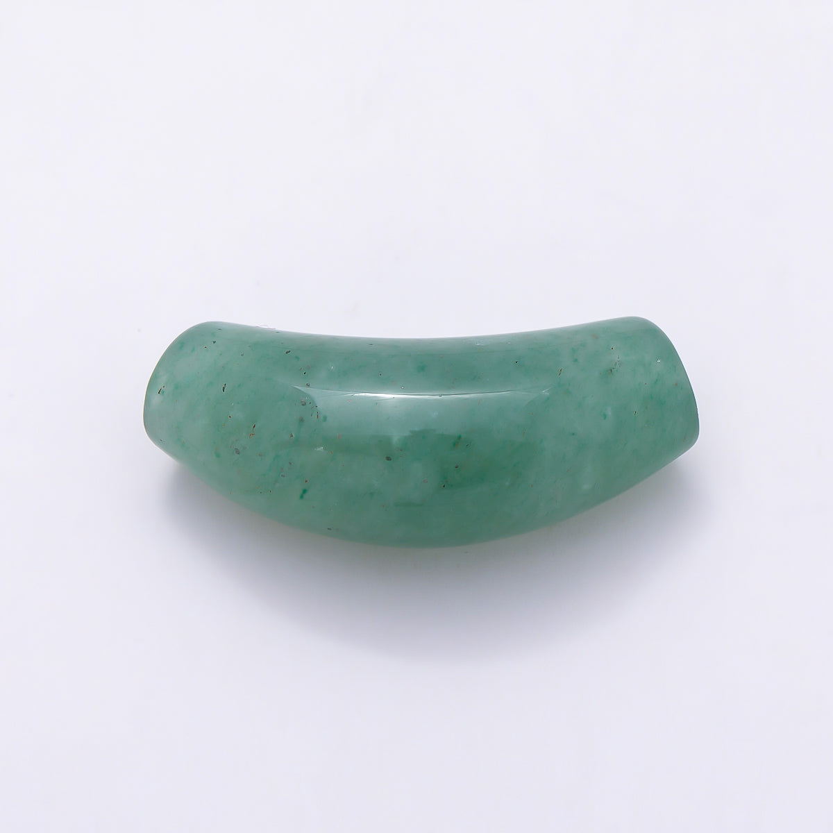 28mm x 12mm Tiger Eye, Aventurine Gemstone Slide Curved Tube Pendant | Beads-00529 Beads-00530
