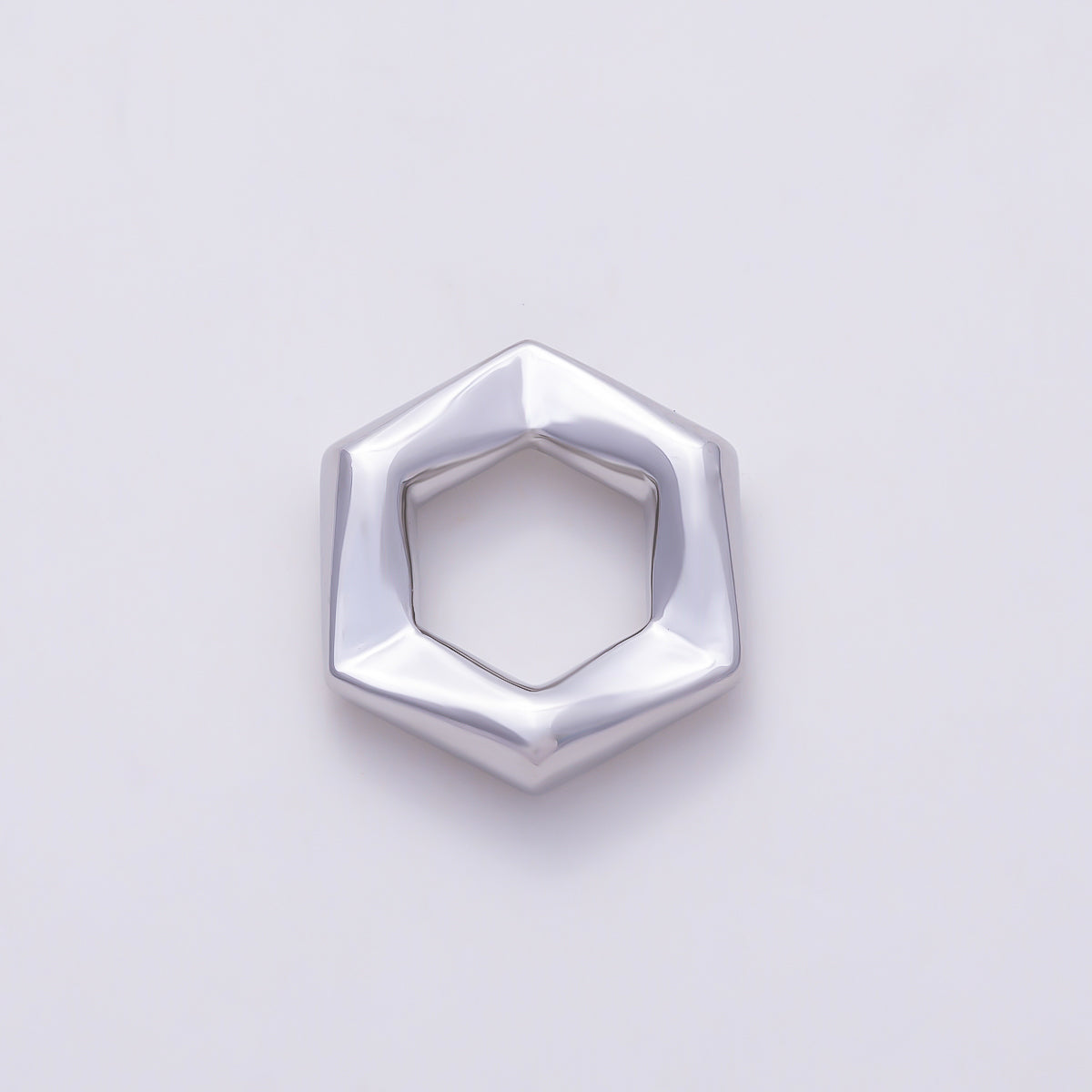 16K Gold Filled 15mm Modern Geometric Hexagonal Spacer Bead | Beads-00563 - Beads-00564