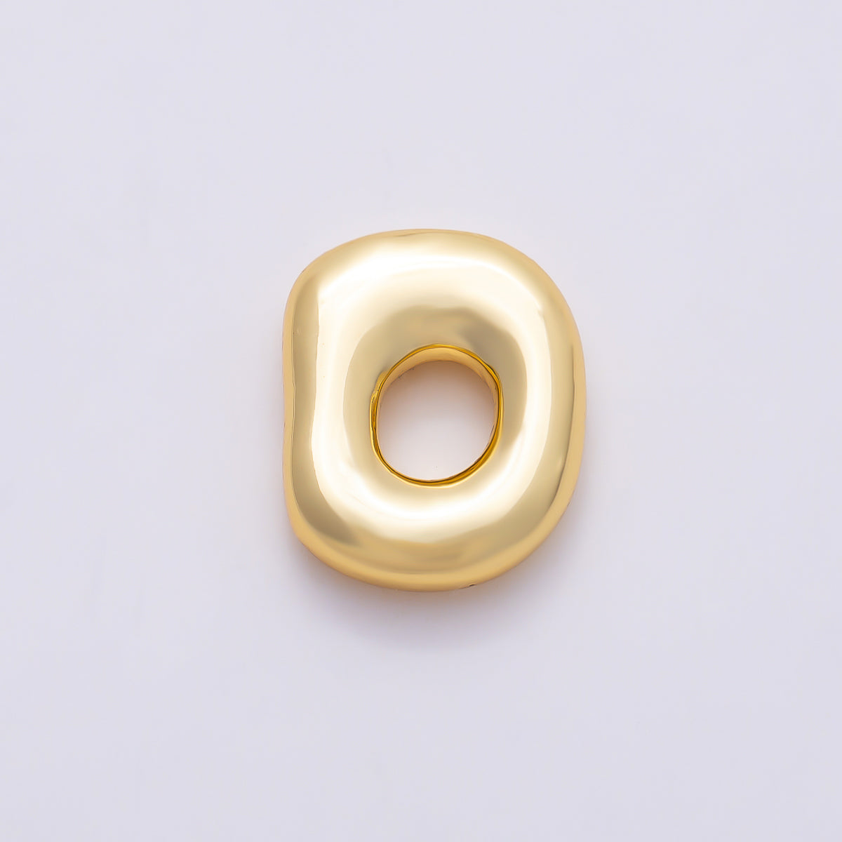 16K Gold Filled 13mm Puffy Organic Oval Pebble Spacer Bead | Beads-00565 - Beads-00566