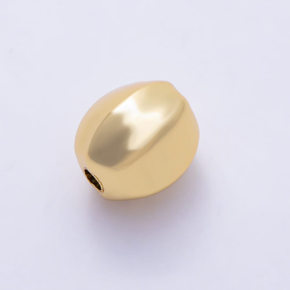 16K Gold Filled 14mm Smooth High Polish Olive Oval Spacer Bead | Beads-00581
