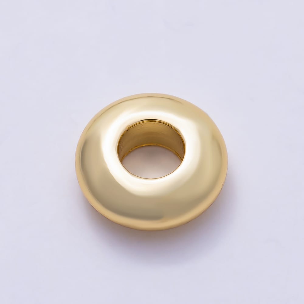 16K Gold Filled 10mm Wide Smooth Doughnut Rondelle Bead | Beads-00585