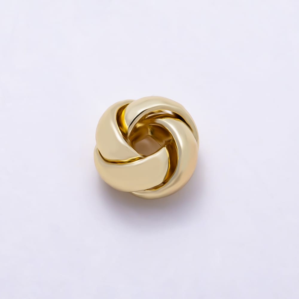 16K Gold Filled 7mm Twisted Knot Swirl Spacer Bead 4pcs/bag | Beads-00602