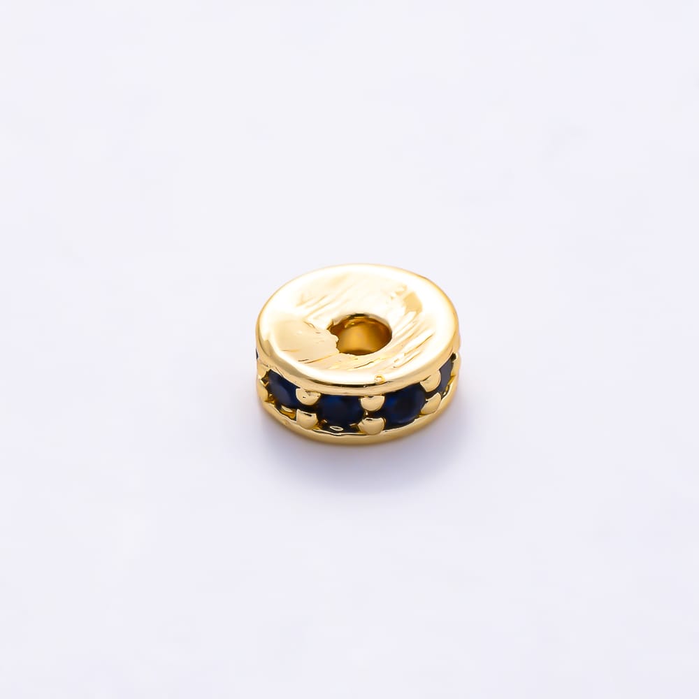 16K Gold Filled 5mm Colorful CZ Rondelle Wheel Spacer Bead | Beads-00603 -Beads-00606