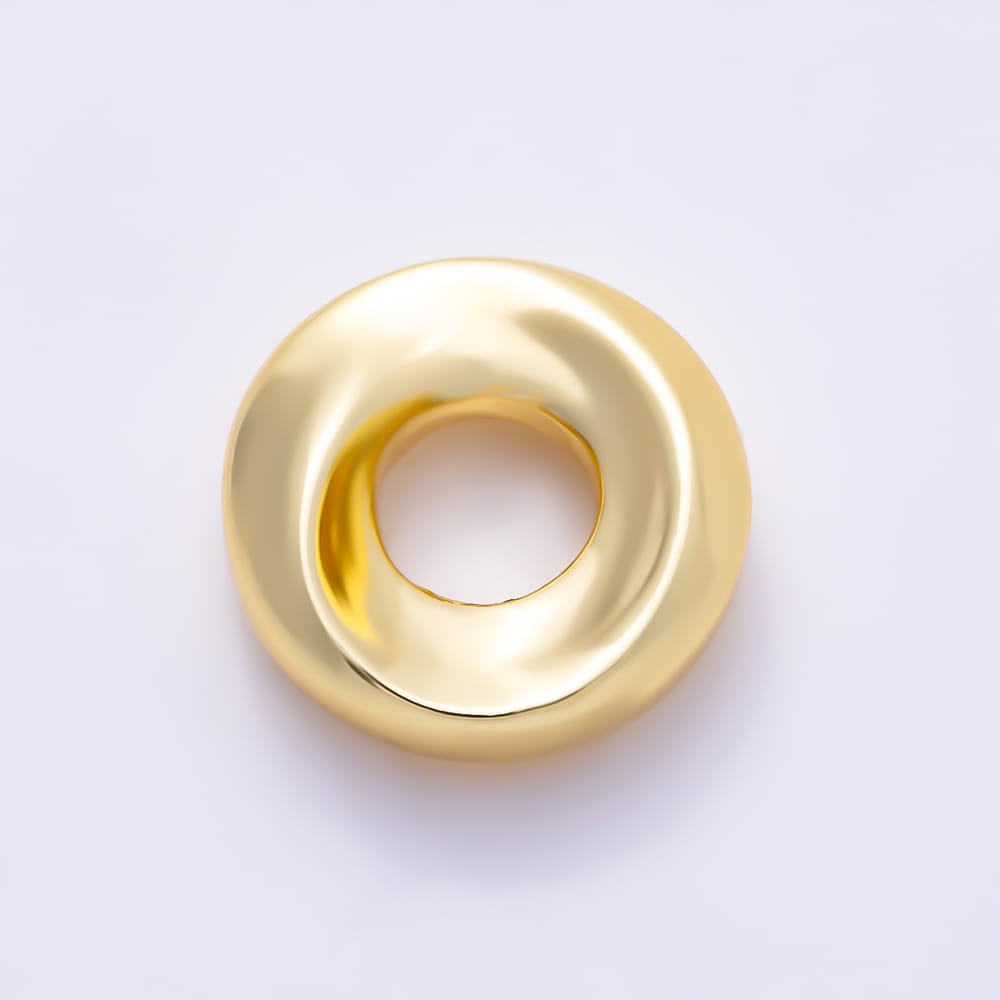 16K Gold Filled 15mm Smooth Chunky Doughnut Rondelle Spacer Bead | Beads-00607 - Beads-00608