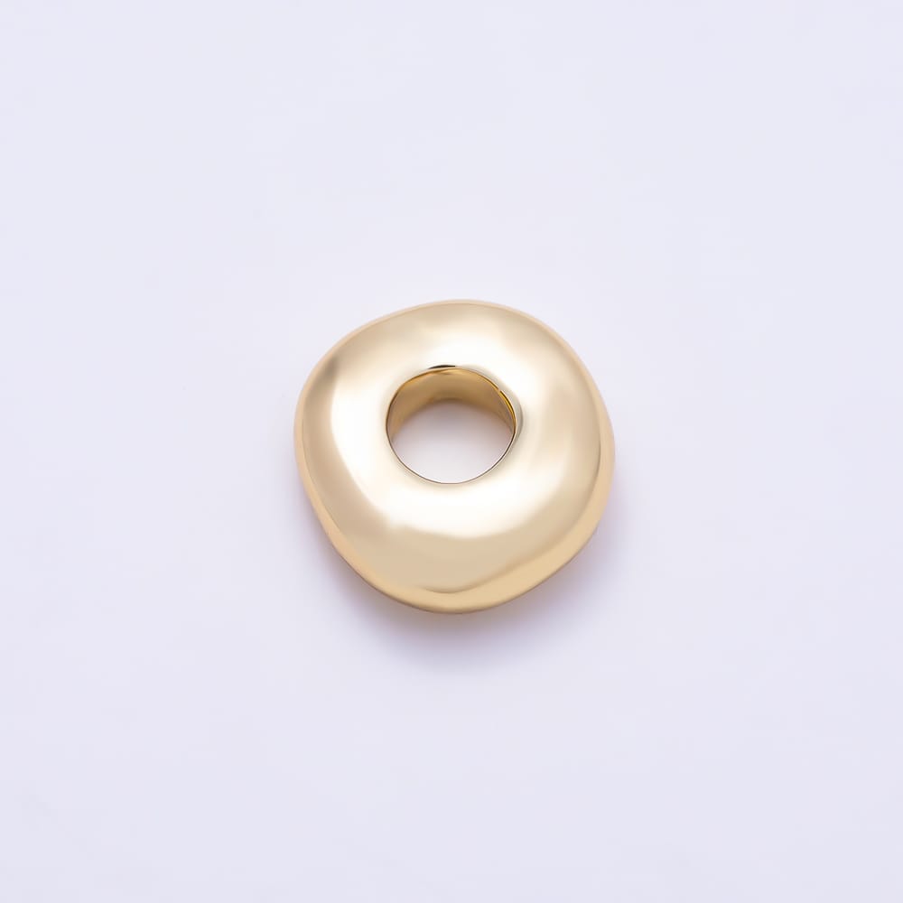 16K Gold Filled 11mm Plain Irregular Organic Wavy Pebble Spacer Bead in Gold & Silver | Beads-00611 & Beads-00612