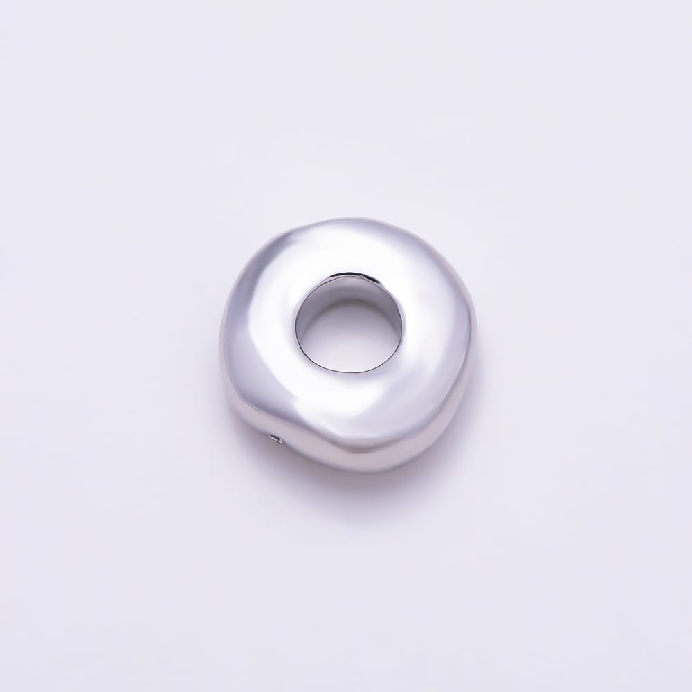 16K Gold Filled 11mm Plain Irregular Organic Wavy Pebble Spacer Bead in Gold & Silver | Beads-00611 & Beads-00612