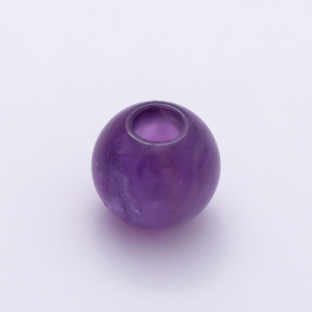 16K Gold Filled 14mm Purple, White, Red, Black Resin Round Bead | Beads-00630