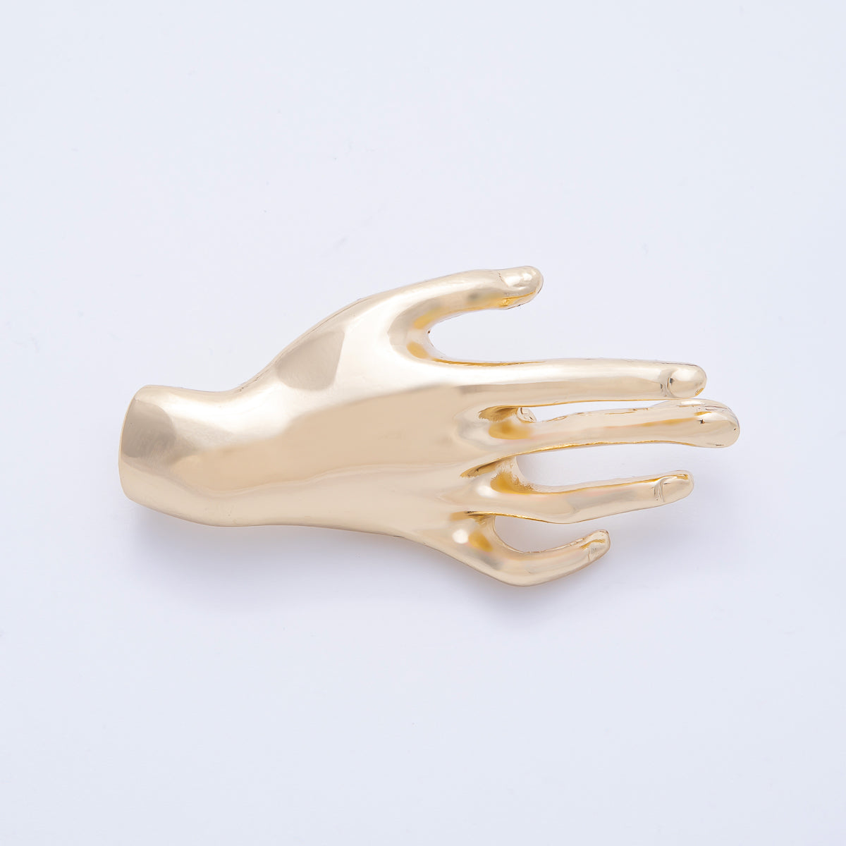 Gold 55mm x 28mm Minimalist Hand Pin Brooch | BH-075