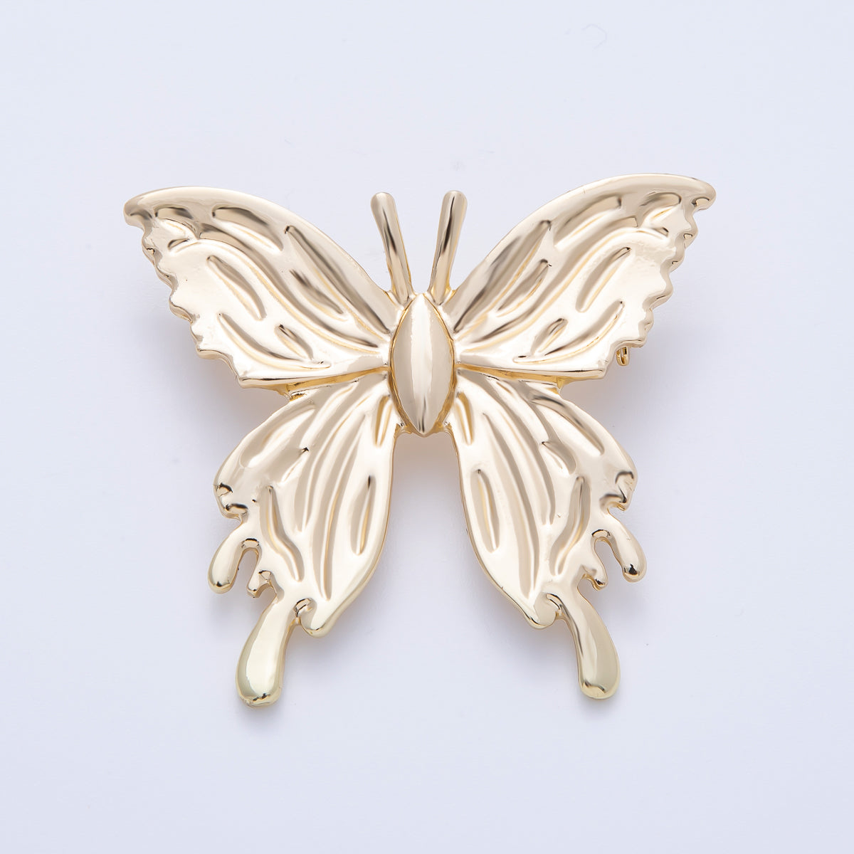 Gold 45mm x 41mm Minimalist Butterfly Insect Pin Brooch | BH-090