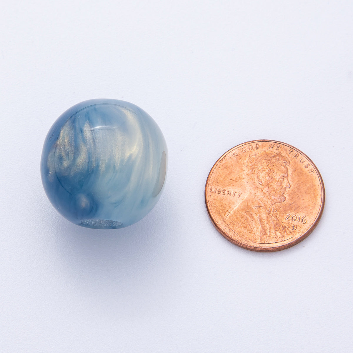 19mm Blue, Red, Black, Green, Brown Acrylic Resin Round Bead | B622 - B625
