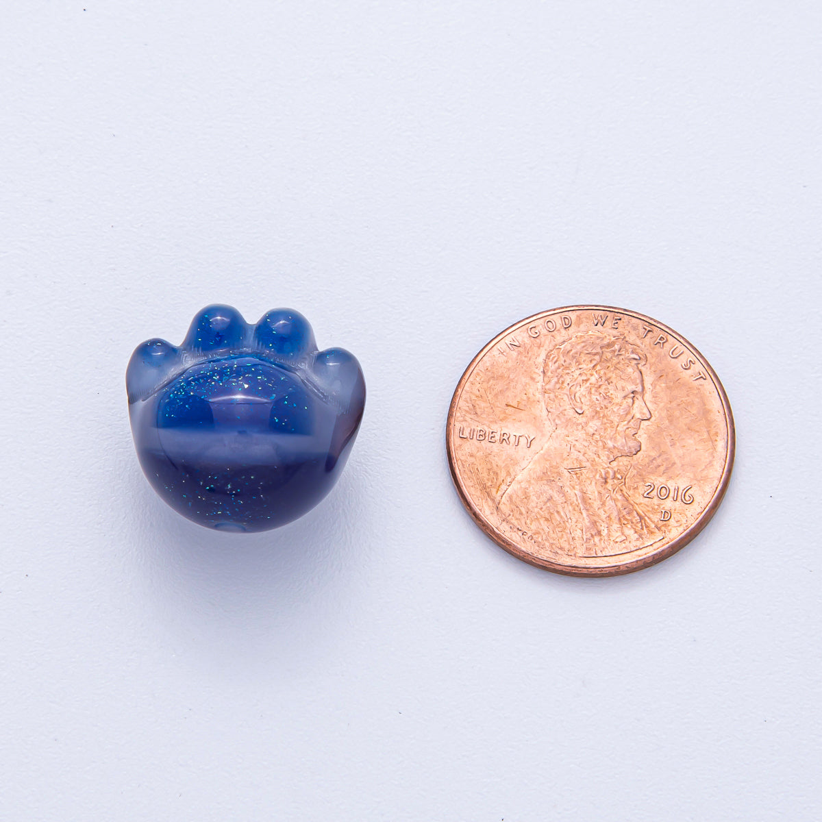 15mm Grey, Red, Blue, Green, Pink, White, Purple Glitter Resin Paw Print Pet Animal Bead | B653 - B657