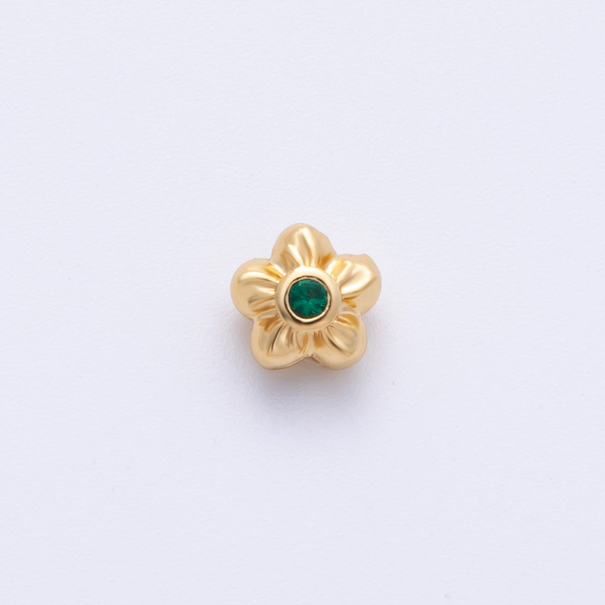 14k Gold Filled 6mm Fuchsia, Clear, And Green Round CZ Flower Textured Spacer Beads | Beads 200005-200006