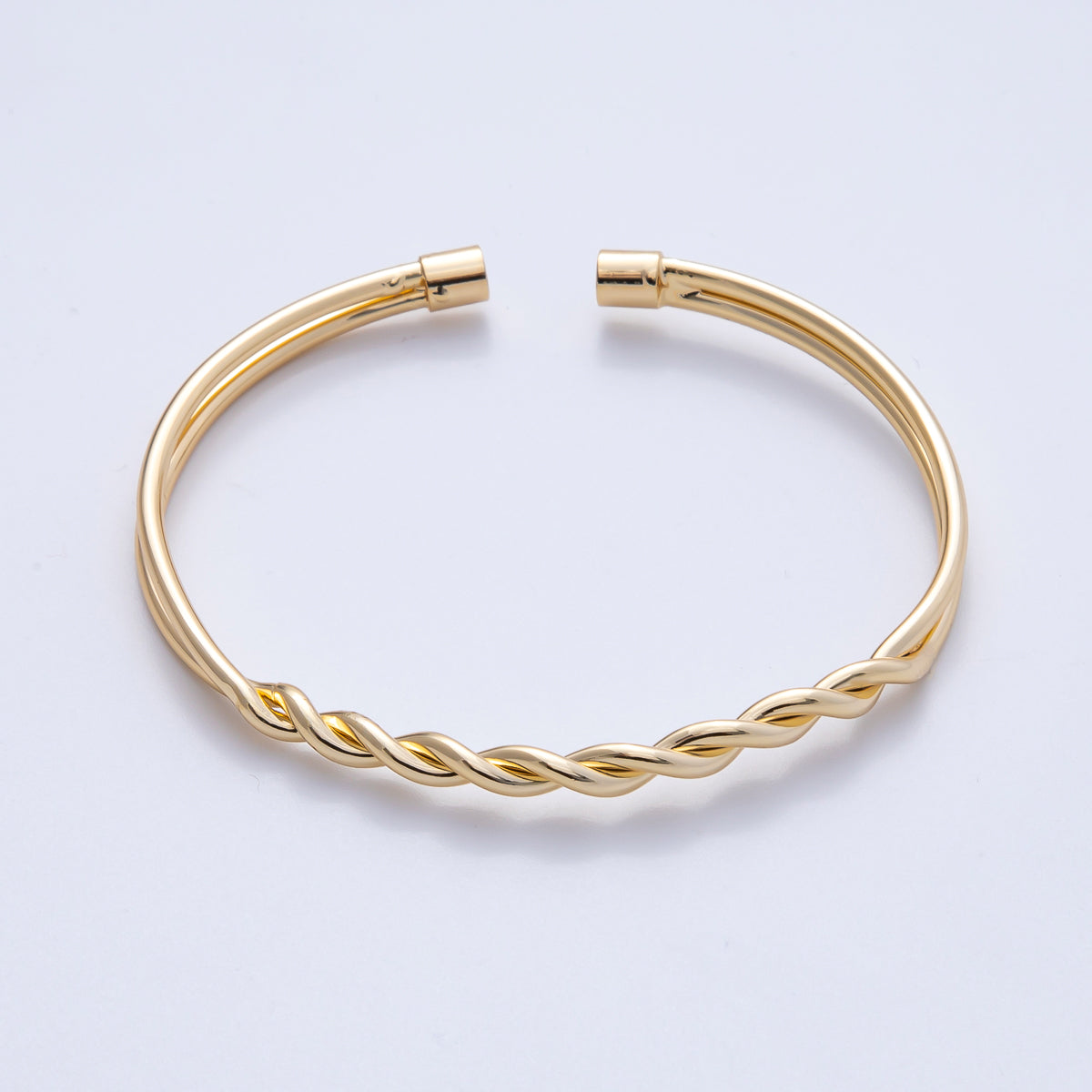 14K Gold Filled Double Twisted Knot Band Cuff Bracelet | Brac-060001