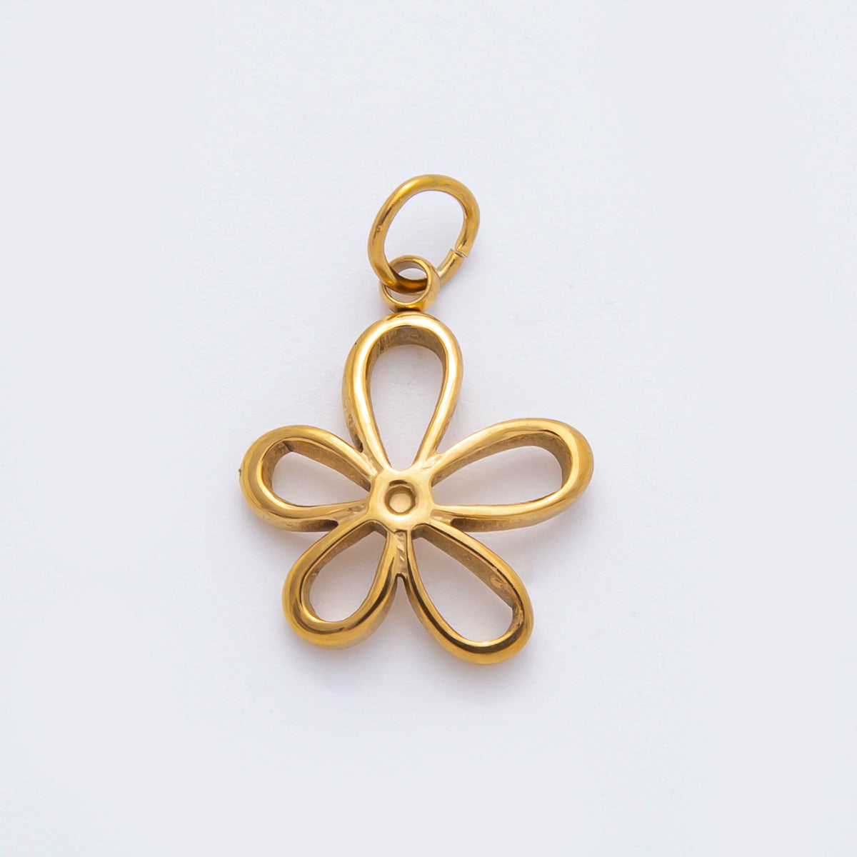 Stainless Steel 21mm Open Daisy Flower Outline Mini Charm | C155