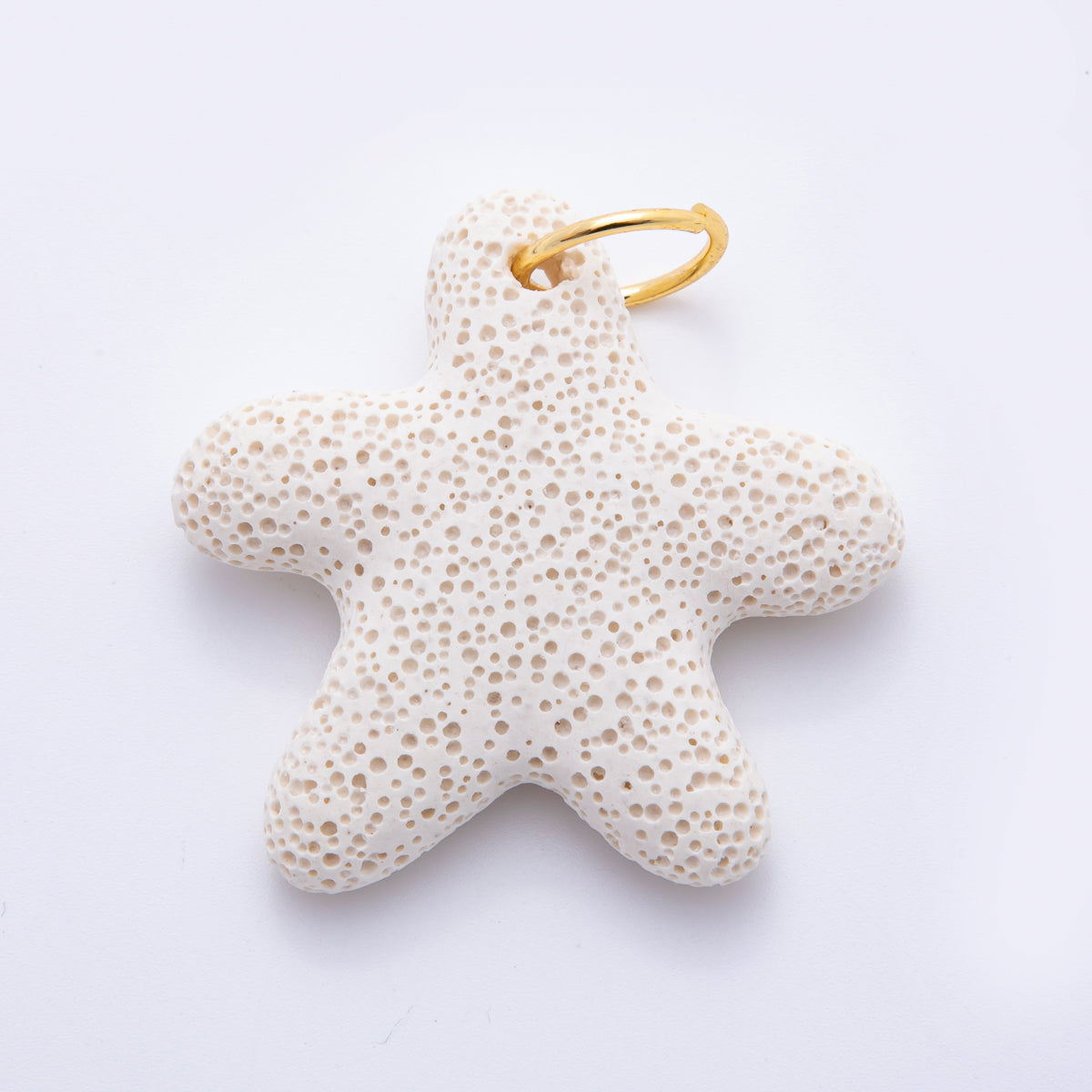 18K Gold Filled 62mm Blue & White Lava Stone Under the Sea Starfish Animal Charm | C722