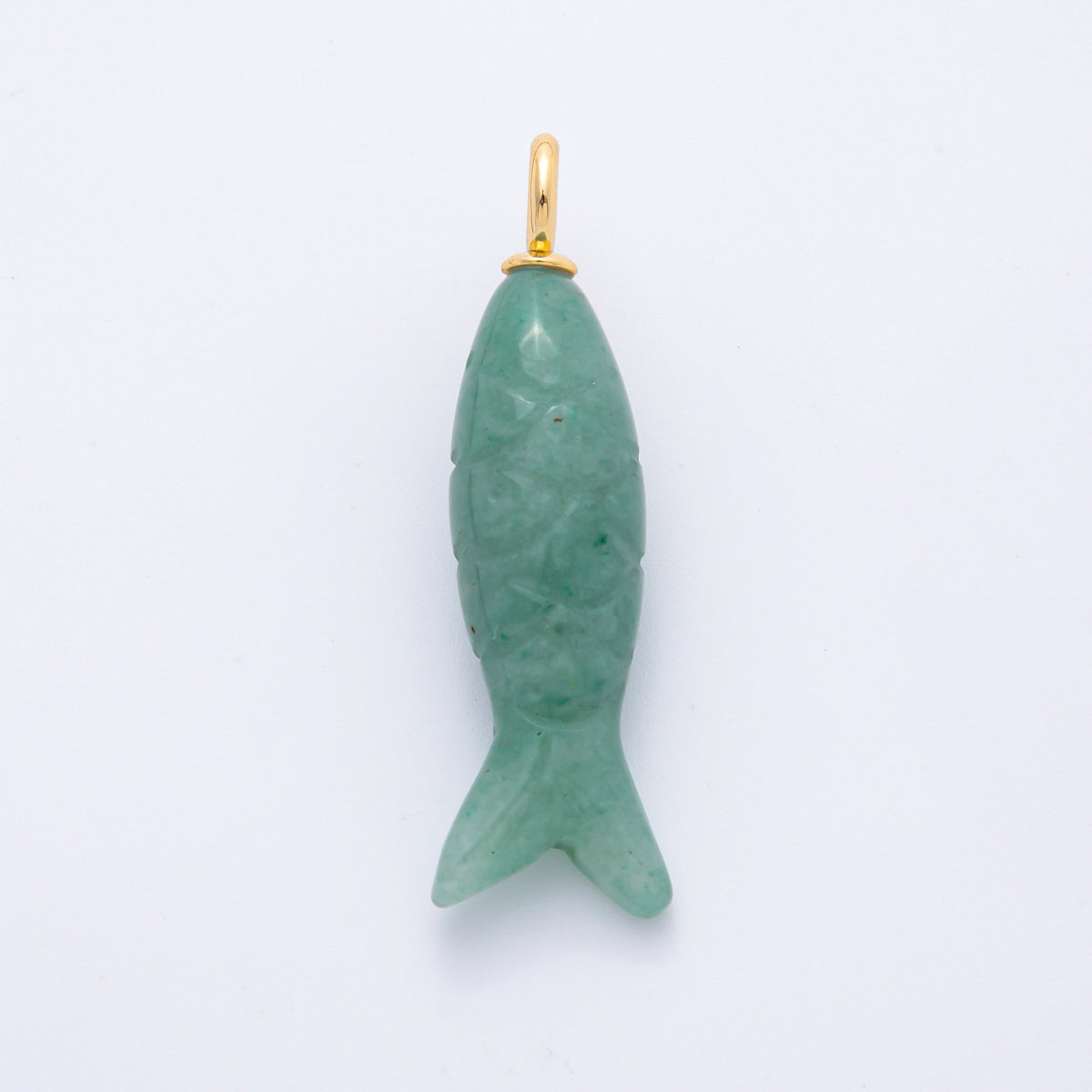 18K Gold Filled 48mm Quartz, Agate, & Tiger Eye Gemstone Sardine Fish Charm | C919 C923 C932 E008