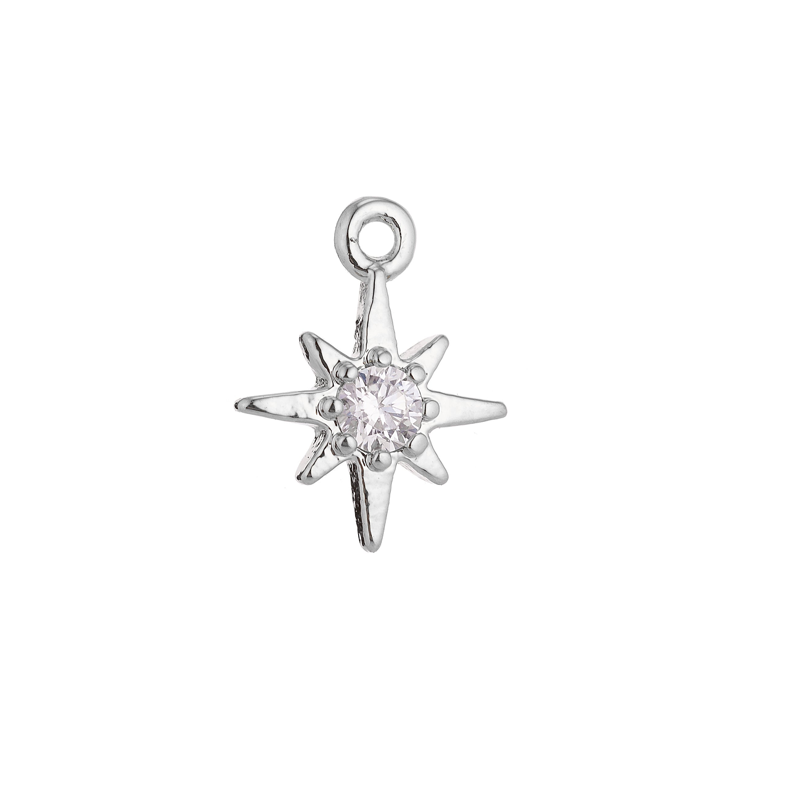 DEL 18K Oro Lleno Mini Estrella Fugaz Cubic Zirconia Colgante Encanto C-008