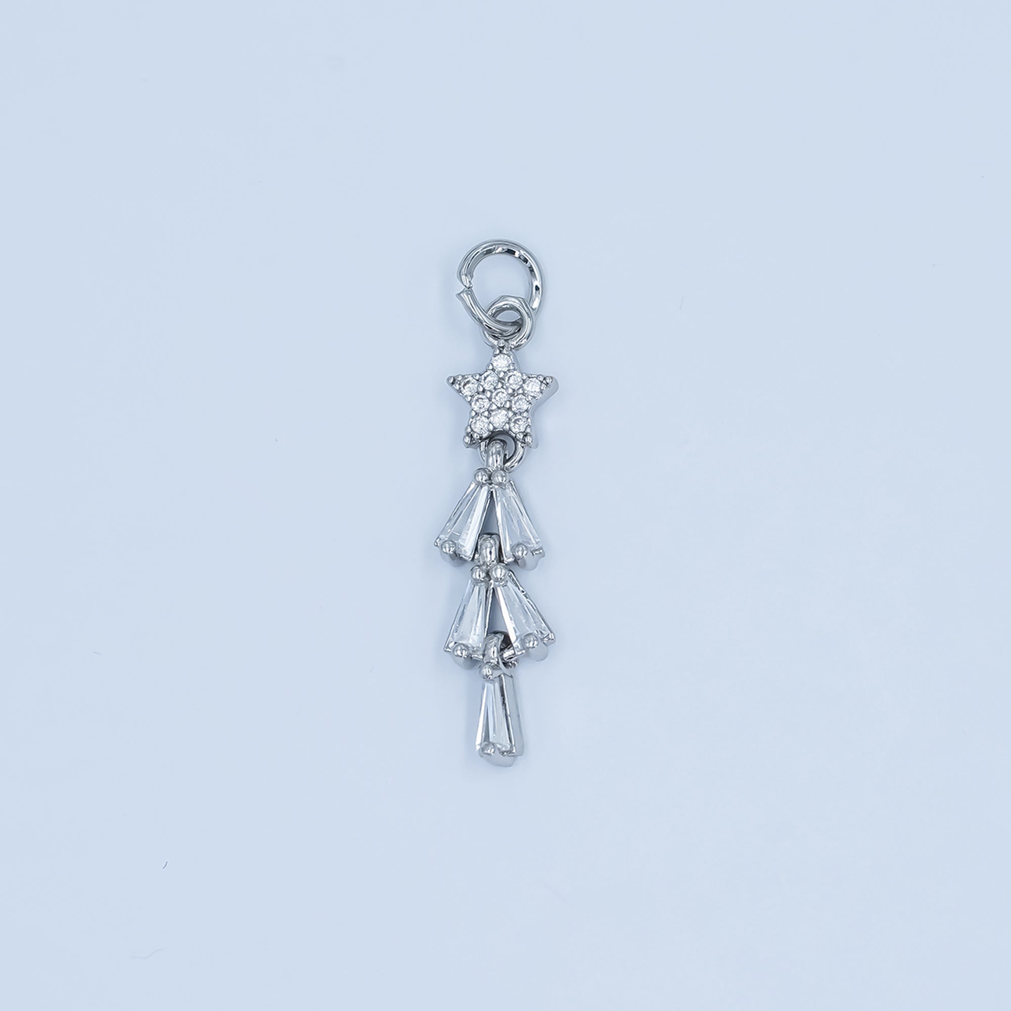 24K Gold Filled Celestial Star Baguette Charm in Gold & Silver | C878