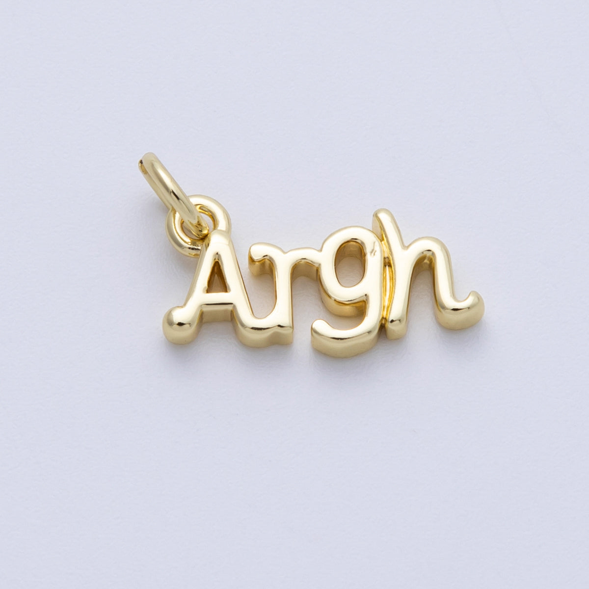 14K Gold Filled 16mm "Argh" Minimalist Script Charm | Charms-00029