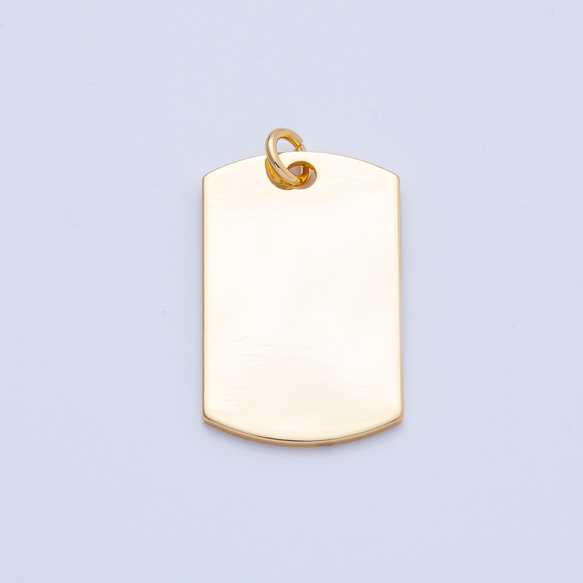 18K Gold Filled 25mm Minimalist Military Dog Bar Tag Charm | Charms-00056