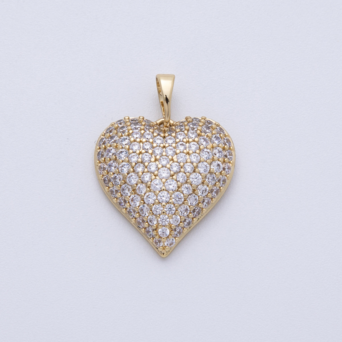 14K Gold Filled 20mm Micro Paved CZ Heart Pendant | CHARMS-00132