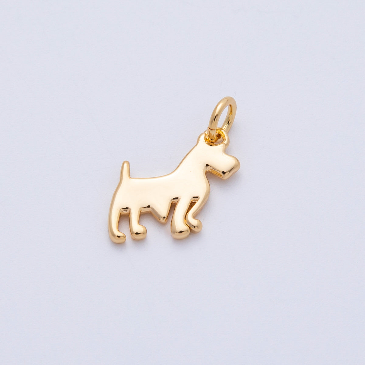 18K Gold Filled 14mm Minimalist Scottie Dog Animal Pet Charm | Charms-00254
