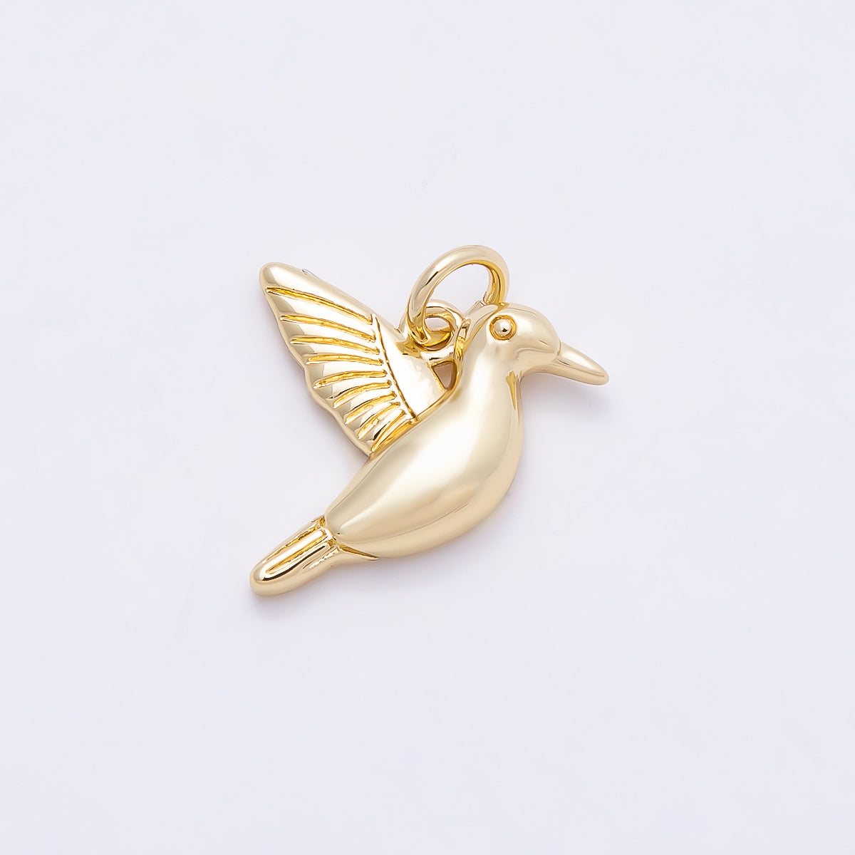 16K Gold Filled 16mm Minimalist Bird Animal 3D Multidimensional Charm | Charms-00865