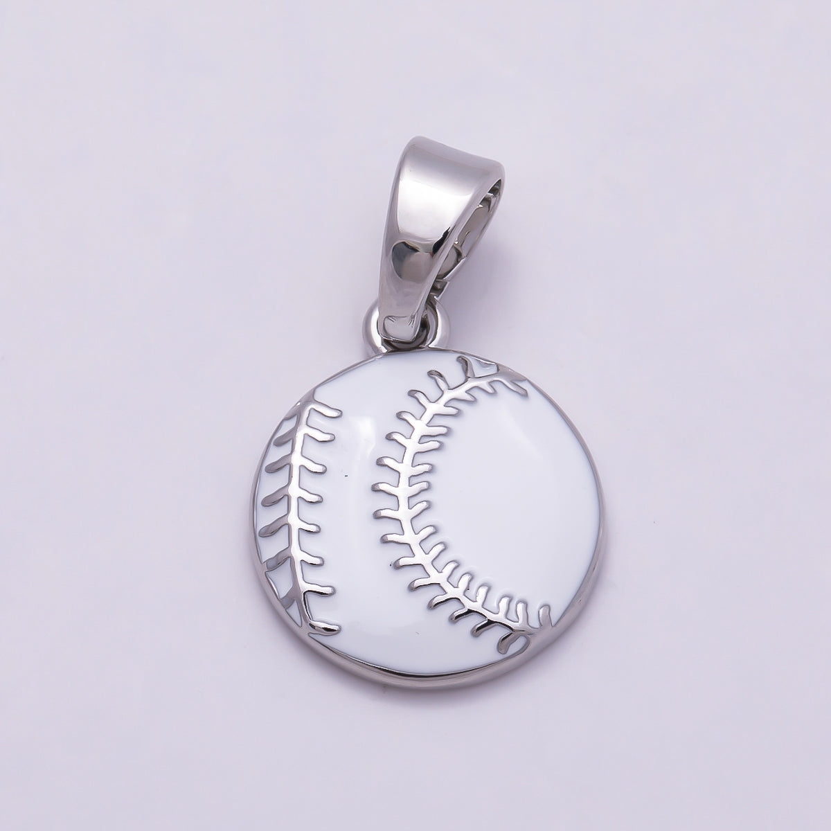 Silver 16mm White Baseball, Green Tennis Ball Enamel Pendant | Charms-00876 Charms-00877