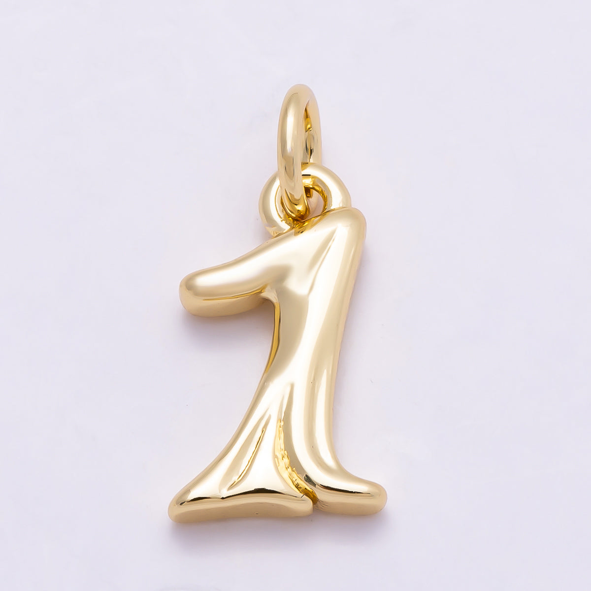 16K Gold Filled 14mm Minimalist Molten Number Numerology Charm | Charms-00878 ~ Charms-00887