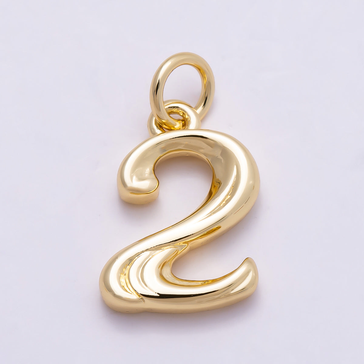 16K Gold Filled 14mm Minimalist Molten Number Numerology Charm | Charms-00878 ~ Charms-00887